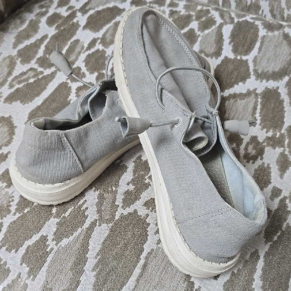 Hey Dude Gray Slip-On Loafers with Cushioned Soles - Picture 6 of 8